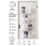 Magiclady 4 Cepli Kapı Arkası Organizer 4 Plastik Askılı Fileli Çok Amaçlı Düzenleyici
