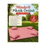 Magiclady Kırmızı Potikare Piknik Seti Minderli Piknik Ortüsü 160x160 Minderleri 40x40