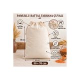 Magiclady Pamuklu Battal Tarhana Çuvalı 50 x 70 – Büzgülü Bağlamalı, Fermuarsız Saklama Torbası