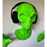 magicland Uzaylı/alien Görünümlü Dekoratif Kulaklık Standı, Duvara Monte Dekoratif Kulaklık Tutacağı, Kulaklık Tutucu