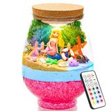 MAGICLUB Çocuklar için DIY Işıklı Deniz Kızı Teraryum Kiti, Uzaktan Deniz Kızı Doğum Günü Hediyeleri Kızlar için Oyuncak, Deniz Kızı El Sanatları Seti, Sanat ve El Sanatları Kızlar için Deniz Kızı