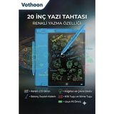 Magicool 20 Inc Renkli LCD Grafik Dijital Kalemli Çizim Tableti Yazı Tahta Not Yazma Eğitim Tableti Mavi