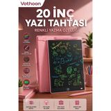 Magicool 20 Inc Renkli LCD Grafik Dijital Kalemli Çizim Tableti Yazı Tahta Not Yazma Eğitim Tableti Pembe