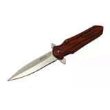 magicool 4-11 Kahverengi Kamp Çakı 21cm- Yarı Otomatik, Kemerlikli, Ahşap Sap