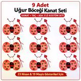 magicool 9’lu Uğur Böceği Kostüm Seti – Kanat Taç Asa