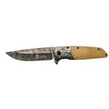 magicool A2150c Kahve Kamp Çakısı 21cm- Manuel, Ahşap İşlemeli Sap,kemerlikli