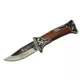 magicool A3188-2 Geyik Desenli Outdoor Çakı 23 Cm - İşlemeli Ahşap Saplı, Perçinli, Deri Kılıflı