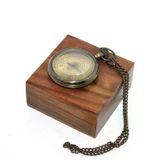 magicool Ahşap Kutulu Pirinç Köstekli Saat 16154