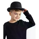 magicool Charlie Chaplin Stil Çocuk Şapkası – Siyah Melon Parti Şapkası
