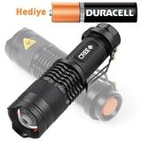 magicool Cree 2000 Lümen Ultra Güçlü Su Geçirmez Alüminyum Zoom Özellikli El Feneri