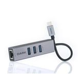 Magicool Dark DK-AC-U31X3GL USB3.1 Type-C - 3xUSB3.0HUB+ Gigabit Ethernet (KDO)