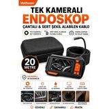 Magicool Ekranlı Tek Kameralı 20 mt Sert Kablo Yılan Endoskop Kamera 8 mm 4.3 Inc