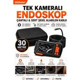 Magicool Ekranlı Tek Kameralı 30 mt Sert Kablo Yılan Endoskop Kamera 8 mm 4.3 Inc - Çok Renkli