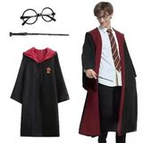 magicool Harry Potter Gryffindor Kapişonlu Çocuk Kostüm + Asa + Gözlük Seti 5-6 Yaş