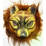 magicool Kahverengi Saçlı Kaplan Aslan Leopar Maskesi Mega Peluş 32 No