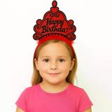 magicool Kırmızı Happy Birthday Prenses Tacı – Doğum Günü Taç Aksesuarı