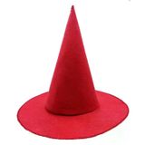 magicool Kırmızı Renk Keçe Cadı Şapkası Yetişkin Çocuk Uyumlu 35x38 Cm