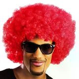 magicool Kırmızı Renk Kıvırcık Afro Bonus Peruk