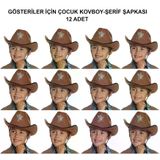 magicool Kovboy Şerif Şapkası Kahve 12 Adet - Kostüm, Parti Ve Gösteri Şapkası