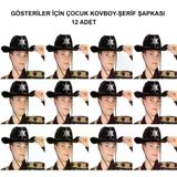 magicool Kovboy Şerif Şapkası Siyah 12 Adet - Kostüm, Parti Ve Gösteri Şapkası