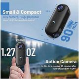 Magicool Mini Wıfı Aksiyon Kamerası 1080P Taşınabilir Vücut Kamerası Giyilebilir Video Kaydedici Siyah