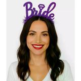 magicool Mor Renk Bekarlığa Veda İtalik Yazı Alyanslı Bride Taç