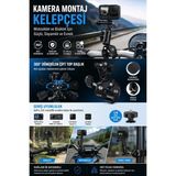 magicool Motosiklet Bisiklet Gidon Kamera Montaj Metal Kelepçesi 360° Döner Metal Tutucu