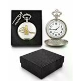 magicool Özel Kutulu Gümüş Tuğralı Köstekli Saat Alk5360