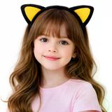 magicool Peluş Kedi Kulak Taç Sarı Siyah – Çocuk Parti Kostüm Tacı