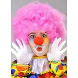 magicool Pembe Renk Kıvırcık Afro Bonus Peruk Takma Saç Ve Kırmızı Burun Seti