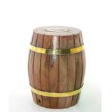 magicool Pirinç Ahşap Fıçı Kumbara 12.5 Cm Wb535