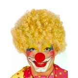 magicool Sarı Renk Kıvırcık Afro Bonus Peruk Takma Saç Ve Kırmızı Burun Seti