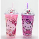 Magicool Sevimli Hello Kitty Işıklı Pipetli Boncuklu Suluk & Bardak 400 ml ALK4706