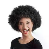 magicool Siyah Renk Kıvırcık Afro Bonus Peruk Parti Peruğu