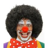 magicool Siyah Renk Kıvırcık Afro Bonus Peruk Saç Ve Kırmızı Sünger Burun Seti