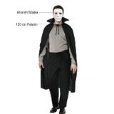 magicool Siyah Renk Yakalı 120 Cm Pelerin Ve Beyaz Anonim Maske