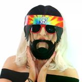 magicool Siyah Saçlı Bandana Tasarımlı Hippi Parti Gözlüğü 26x18 Cm