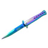 magicool Tac-force Tac Force Ti-lite 1111 Gk Gökkuşağı Kamp / Av Çakısı 23cm- Yarı Otomatik, Kemerlikli, Metal Desenli Sap