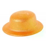 magicool Turuncu Renk Simli Melon Yuvarlak Parti Şapkası 24x26 Cm