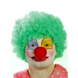 magicool Yeşil Renk Kıvırcık Afro Bonus Peruk Takma Saç Ve Kırmızı Burun Seti