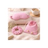 MagicPink Velvet Night Pink Stardust Mini Night Set – %100 Pamuklu Uyku Göz Bandı, Toka ve Kese Seti