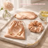 Magicpink Velvet Night SatinPearl Mini Night Set (Uyku Gözlüğü, Toka ve Kese) - SatinPearl (Saten)