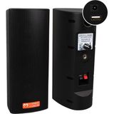 Magicvoice Mv-26 2x7.5 cm 50 Watt Komütatörlü Hat Trafolu Siyah Sütun Hoparlör (2'li Takım) - 2 x 7,5 cm