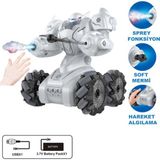 Magicway El Hareketi Algılamalı Sarjlı Işıklı Roket ve Buhar Atan Soft Mermi Atan Stunt Robot Araba - Beyaz