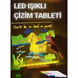 Magicway LED Işıklı Yazı Çizim Boyama Tahtası Neon Işıklı Eğitici Çocuk Çizim Tahtası Ayarlanabilir Stant ve Keçeli Kalem Hediyeli - Renkli