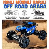 Magicway Müzikli Işıklı Sarjlı Drift Atan 4x4 Yüksek Performanslı 360° Dönen Yan Yan Giden Akrobat Off Road Arazi Aracı Oyuncak Araba - Mavi