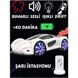 Magicway Sarj Istasyonlu Duman Atan LED Işıklı Sesli Müzikli Sarjlı 360° Dönen 4x4 Elektirikli Oyuncak Araba - Beyaz