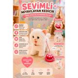 Magicway Sevimli Hareketli Sesli Kedi Köpek Oyuncak – Yürüyen, Müzikli, Ses Taklitli, Kuyruk Sallayan Peluş Oyuncak