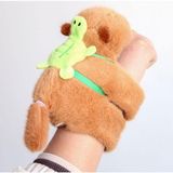 Magicway Tutunan Kapibara Peluş Bileklik Işıklı Sesli Hareketli Oyuncak Tokat Bilekliği Kola Yapışan Capybara - 0 - Kahverengi