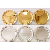 Maglor 3'lü Gold + 3'lü Gümüş Paslanmaz Çelik Yuvarlak Çay Kahve Pasta Servis Tepsisi